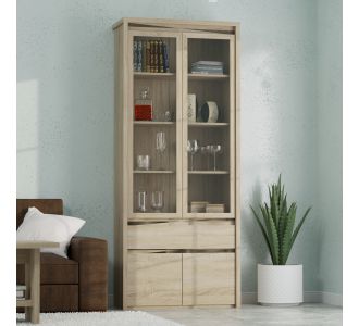 Βιτρίνα Norton Δίφυλλη 88x40x210εκ Σονόμα Δύο πόρτες AlphaB2B |  Συνθέσεις σαλονιού στο espiti