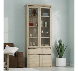 Βιτρίνα Norton Δίφυλλη 88x40x210εκ Σονόμα Δύο πόρτες AlphaB2B |  Συνθέσεις σαλονιού στο espiti