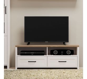 ΕΠΙΠΛΟ TV VERNE 137.9x45x52.1cm Λευκό-Φυσικός Δρυς AlphaB2B |  Έπιπλα τηλεόρασης στο espiti