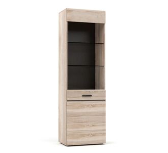 Βιτρίνα Μονόφυλλη Solo 60x41x197cm Sonoma με λεπτομέρειες Wenge AlphaB2B |  Συνθέσεις σαλονιού στο espiti