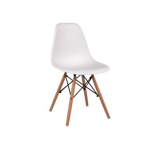 Καρέκλα STEFAN, 46.5x53x82cm Λευκό με Ξύλινα Πόδια AlphaB2B |  Καρέκλες στο espiti