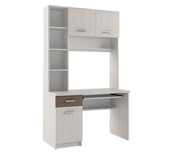 Γραφείο Cross Λευκό Latte-Mόκκα 120x59,2x202εκ AlphaB2B |  Γραφεία στο espiti