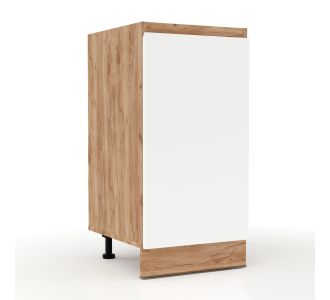 Επιδαπέδιο ντουλάπι κουζίνας Soft Λευκό με βελανιδιά Διαστάσεις 40x46,5x81,5εκ AlphaB2B |  Ντουλάπια στο espiti