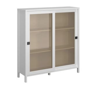 Βιτρίνα Marocco Δίφυλλη Λευκό 120x37x130.5cm AlphaB2B |  Συνθέσεις σαλονιού στο espiti
