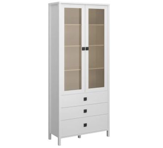 Βιτρίνα Marocco Δίφυλλη Λευκό 90x37x210.5cm AlphaB2B |  Συνθέσεις σαλονιού στο espiti
