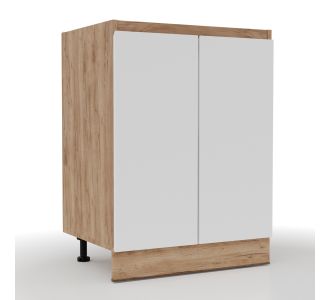 Επιδαπέδιο ντουλάπι κουζίνας Soft Λευκό με βελανιδιά 60x46,5x81,5εκ AlphaB2B |  Ντουλάπια στο espiti