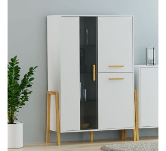 Βιτρίνα Belle Λευκό 102.5x41x152.5cm AlphaB2B |  Συνθέσεις σαλονιού στο espiti