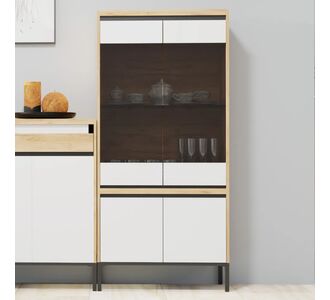 Βιτρίνα Palmor Χρυσό Δρυς-Λευκό 77x40x164cm AlphaB2B |  Συνθέσεις σαλονιού στο espiti