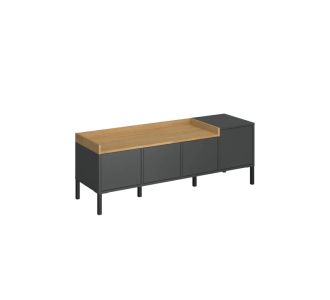 Έπιπλο Τηλεόρασης Beril Ανθρακί-Χρυσό Δρυς 138.6x42x49.8cm AlphaB2B |  Έπιπλα τηλεόρασης στο espiti