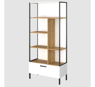 Βιβλιοθήκη Santes Χρυσό Δρυς-Λευκό 90x42x197.5cm AlphaB2B |  Παιδικά έπιπλα στο espiti