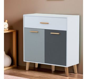 Κομότα Timmy Λευκό-Γραφίτη-Γκρι 84x36x92cm AlphaB2B |  Συρταριέρες -Κονσόλες στο espiti