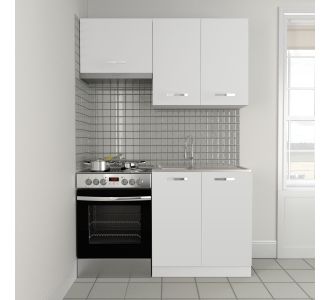 Κουζίνα Charlotte Σετ 2.2 Λευκή με μεταλλικά χερούλια AlphaB2B |  Σετ Κουζίνες στο espiti