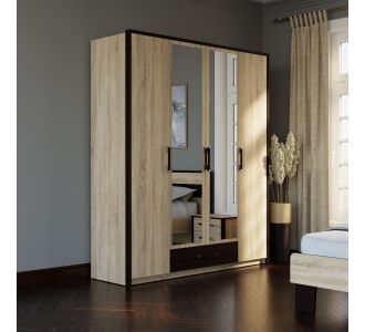 Ντουλάπα Τετράφυλλη Scarlet Sonoma-Wenge 180x58x212εκ AlphaB2B |  Ντουλάπες ρούχων στο espiti