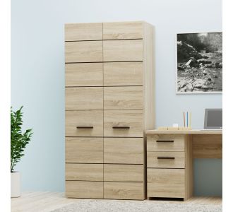 Ντουλάπα Δίφυλλη Solo Sonoma-Wenge 91x58x197cm AlphaB2B |  Ντουλάπες ρούχων στο espiti