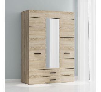 Ντουλάπα Τρίφυλλη Solo3D2S Sonoma Wenge 136x58x197cm AlphaB2B |  Ντουλάπες ρούχων στο espiti