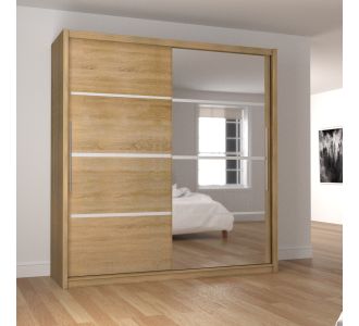 Ντουλάπα Δίφυλλη Ilona Sonoma 205x61x215εκ AlphaB2B |  Ντουλάπες ρούχων στο espiti