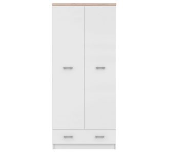 Ντουλάπα Δίφυλλη Top Mix Λευκή με Sonoma 80x57x183cm AlphaB2B |  Ντουλάπες ρούχων στο espiti
