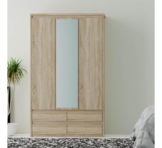 Ντουλάπα Τρίφυλλη Norton Sonoma  127x60x210εκ AlphaB2B |  Ντουλάπες ρούχων στο espiti