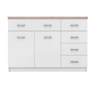 Μπουφές 120x33x85εκ Top Mix2D5S Λευκό-Sonoma μέ 5 Συρτάρια AlphaB2B |  Μπουφέδες στο espiti