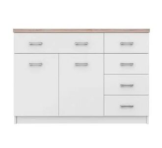 Μπουφές 120x33x85εκ Top Mix2D5S Λευκό-Sonoma μέ 5 Συρτάρια AlphaB2B |  Μπουφέδες στο espiti