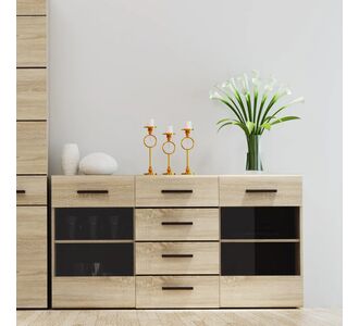 Μπουφές Solo 150x41x82cm Sonoma με Wenge και MDF Καμπυλωτό τελείωμα στις πόρτες AlphaB2B |  Μπουφέδες στο espiti