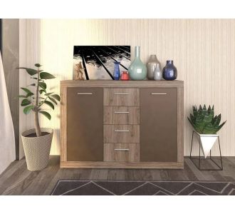 Μπουφές Juliet Σκούρο Δρυς-Μπρονζέ 130x34x92εκ AlphaB2B |  Μπουφέδες στο espiti