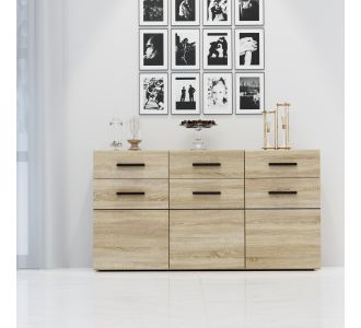 Μπουφές Solo 150x41x82cm Sonoma με Wenge και MDF Καμπυλωτό τελείωμα στις πόρτες AlphaB2B |  Μπουφέδες στο espiti