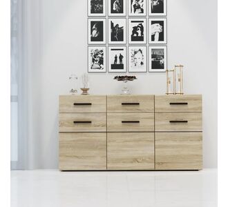 Μπουφές Solo 150x41x82cm Sonoma με Wenge και MDF Καμπυλωτό τελείωμα στις πόρτες AlphaB2B |  Μπουφέδες στο espiti