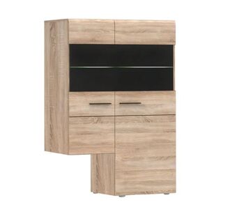 Κρεμαστή Βιτρίνα Δίφυλλη Solo δεξιά 2W 90x41x136cm Sonoma Wenge AlphaB2B |  Συνθέσεις σαλονιού στο espiti
