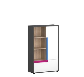 Ραφιέρα Alex 84x36x133εκ Γραφίτης-Σονόμα-Λευκό AlphaB2B |  Παιδικά έπιπλα στο espiti