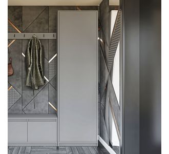 Ντουλάπα Sara Γκρι 60x33x205cm AlphaB2B |  Βιτρίνες - Έπιπλα εισόδου στο espiti