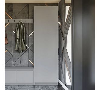 Ντουλάπα Sara Γκρι 60x33x205cm AlphaB2B |  Βιτρίνες - Έπιπλα εισόδου στο espiti