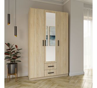 Ντουλάπα Τρίφυλλη Simple 3D2D Σονόμα 120x52x205cm AlphaB2B |  Ντουλάπες ρούχων στο espiti