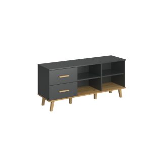 Μπουφές Pluton Ανθρακί-Χρυσό Δρυς 134.1x40x60.6cm AlphaB2B |  Μπουφέδες στο espiti