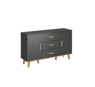 Μπουφές Pluton Ανθρακί-Χρυσό Δρυς 138x40x81.6cm AlphaB2B |  Μπουφέδες στο espiti