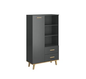 Μπουφές Pluton Ανθρακί-Χρυσό Δρυς 90x40x151cm AlphaB2B |  Μπουφέδες στο espiti