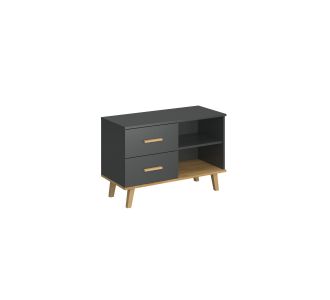 Μπουφές Pluton Ανθρακί-Χρυσό Δρυς 90x40x60.6cm AlphaB2B |  Μπουφέδες στο espiti