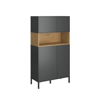 Ραφιέρα Beril Ανθρακί-Χρυσό Δρυς 90x42x170cm AlphaB2B |  Παιδικά έπιπλα στο espiti