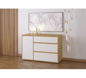 Μπουφές NITRO SOFT Λευκό με Βελανιδιά 120x40x80cm AlphaB2B |  Μπουφέδες στο espiti