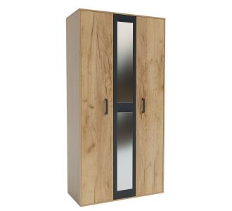Ντουλάπα Viva 2D Χρυσό Δρυς-Γραφίτης 120x50x209cm AlphaB2B |  Ντουλάπες ρούχων στο espiti