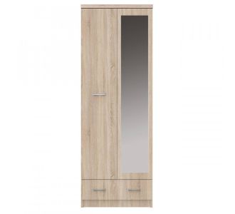 Ντουλάπα Δίφυλλη Top Mix 60x33x183cm Σονόμα με Καθρέπτη AlphaB2B |  Βιτρίνες - Έπιπλα εισόδου στο espiti