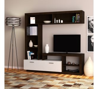 Σύνθεση Τηλεόρασης Floks 170x41x170εκ Wenge(σοκολά)-Λευκό AlphaB2B |  Έπιπλα τηλεόρασης στο espiti