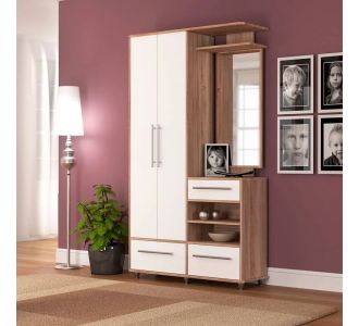 Σετ εισόδου-χωλ Niag 580 113x37.5x198εκ Λευκό-Σονόμα AlphaB2B |  Βιτρίνες - Έπιπλα εισόδου στο espiti