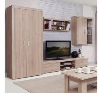 Σύνθεση Τηλεόρασης 320.5x55x203εκ Sonoma AlphaB2B |  Έπιπλα τηλεόρασης στο espiti