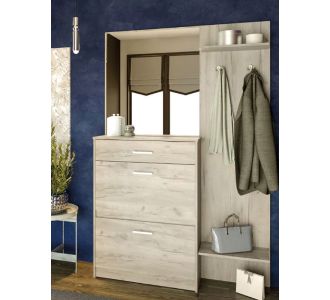 Σετ Εισόδου Denver Δρυς 130x27.5x198cm AlphaB2B |  Βιτρίνες - Έπιπλα εισόδου στο espiti