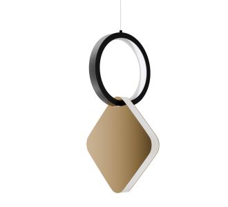 Φωτιστικό Κρεμαστό Symmetric 1A Led 15W 4000K Χρυσό-Μαύρο Φ15x120cm AlphaB2B |  Οροφής στο espiti