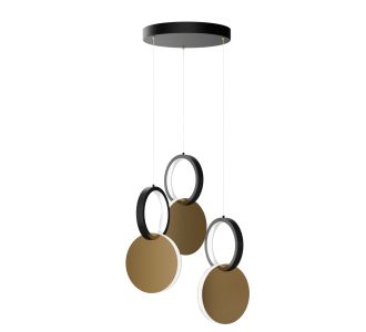 Φωτιστικό Κρεμαστό Symmetric 1E Led 45W Χρυσό-Μαύρο Φ25x120cm AlphaB2B |  Οροφής στο espiti