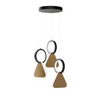 Φωτιστικό Κρεμαστό Symmetric 1F Led 45W Χρυσό-Μαύρο Φ25x120cm AlphaB2B |  Οροφής στο espiti