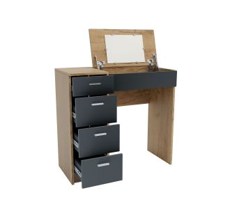 Τουαλέτα Tab Χρυσό Δρυς-Γραφίτη 90x42x82-110cm AlphaB2B |  Βιτρίνες - Έπιπλα εισόδου στο espiti