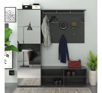 Σετ Εισόδου 3 τεμ Crocus με Καθρέπτη 208x40x189εκ AlphaB2B |  Βιτρίνες - Έπιπλα εισόδου στο espiti
